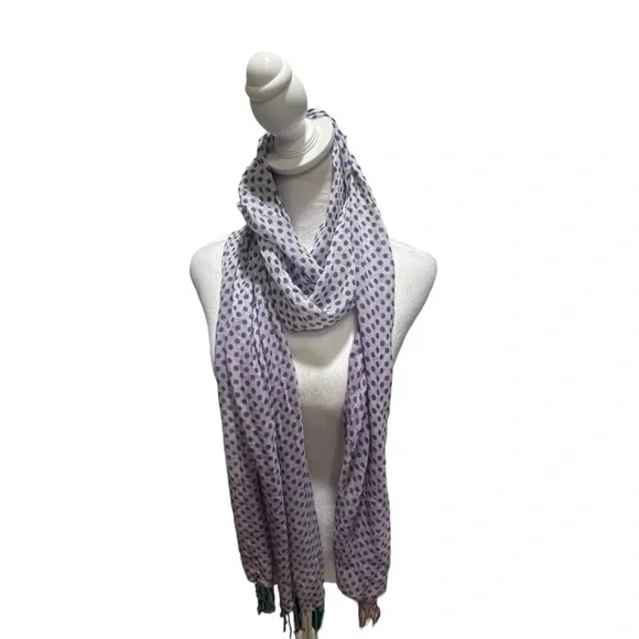 Purple Polka Dot Scarf/Shawl. Fun and flirty style. Lightweight. - Picture 2 of 10